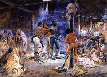 Amerikanischer Indianer Werke - York 1908 Charles Marion Russell Indianer
